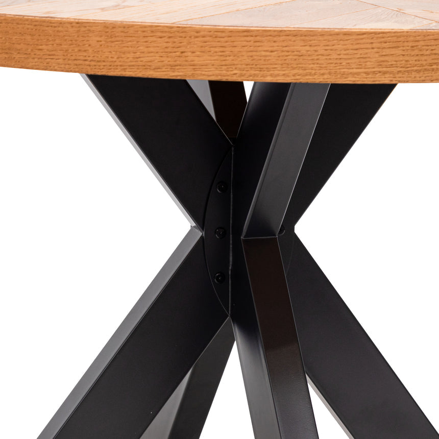 4 Seater Round Dining Table - European Knotty Oak - View 2