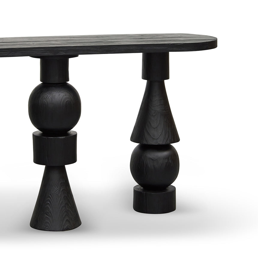 1.6m Console Table - Full Black - View 6