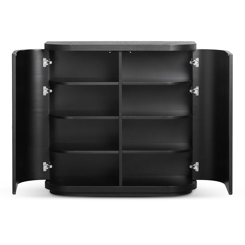 100cm Wooden Storage Cabinet - Black - View 3