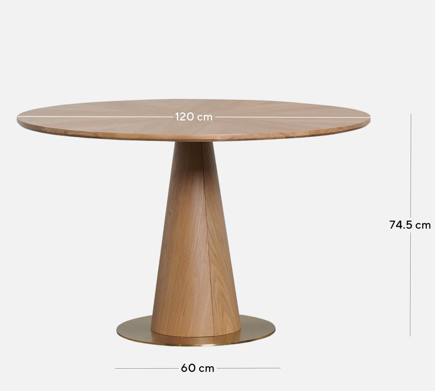 1.2m Round Dining Table - Natural - View 6