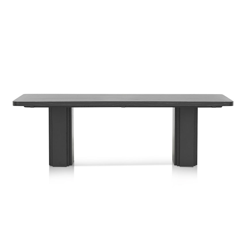 2.4m Elm Dining Table - Full Black - View 2