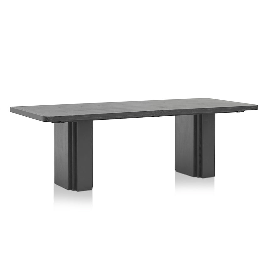 2.4m Elm Dining Table - Full Black - View 4