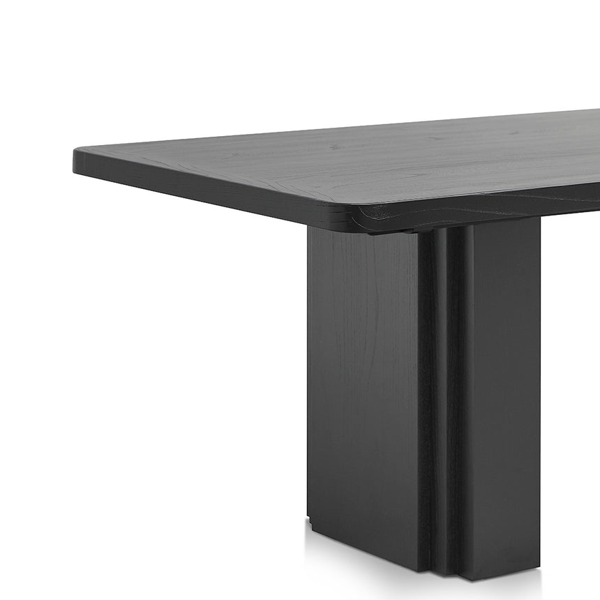 2.4m Elm Dining Table - Full Black - View 3