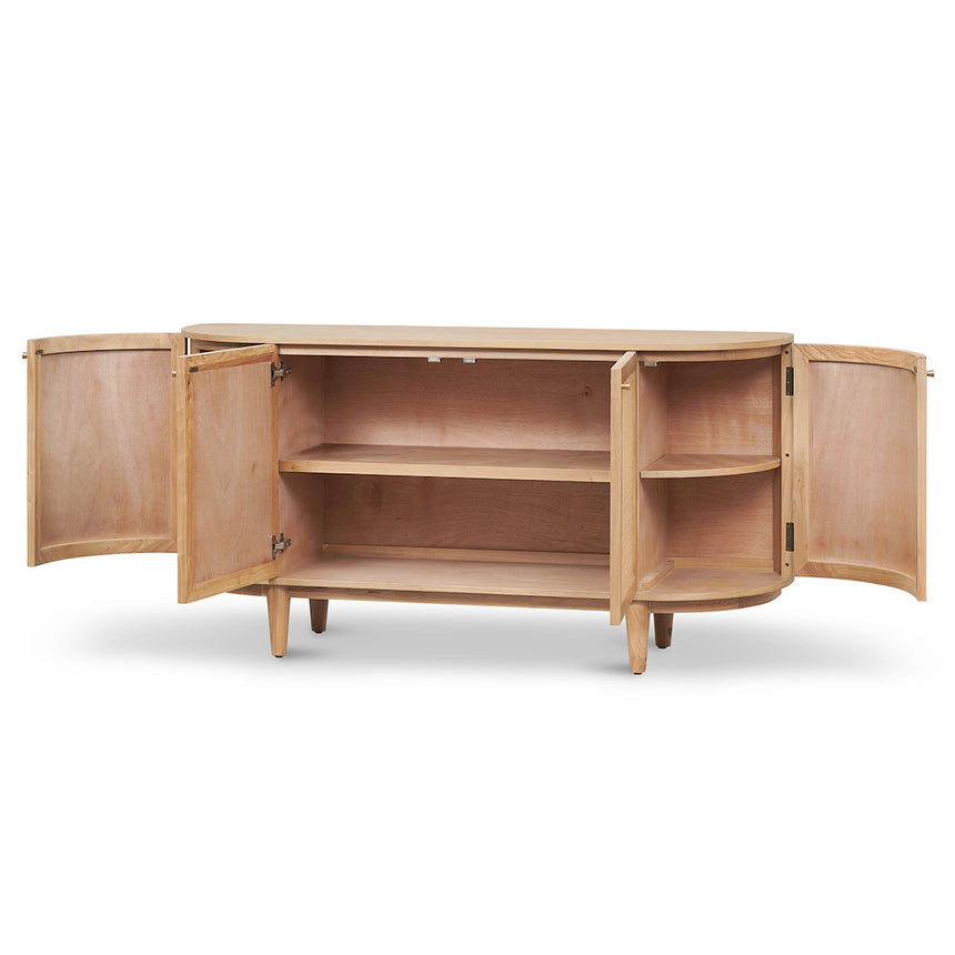 1.7m Natural Elm Sideboard - Rattan Doors - View 3