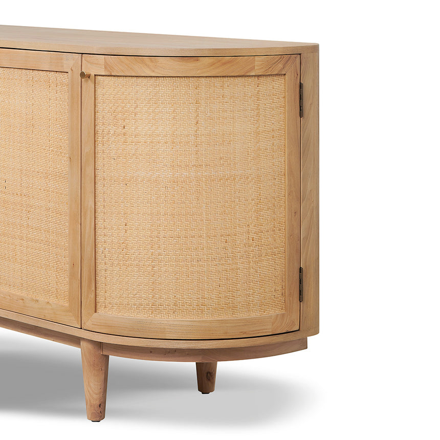 1.7m Natural Elm Sideboard - Rattan Doors - View 8