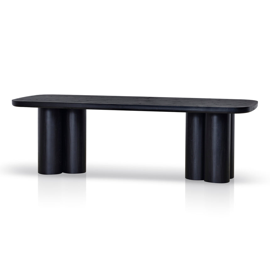 2.4m Elm Dining Table - Full Black - View 3
