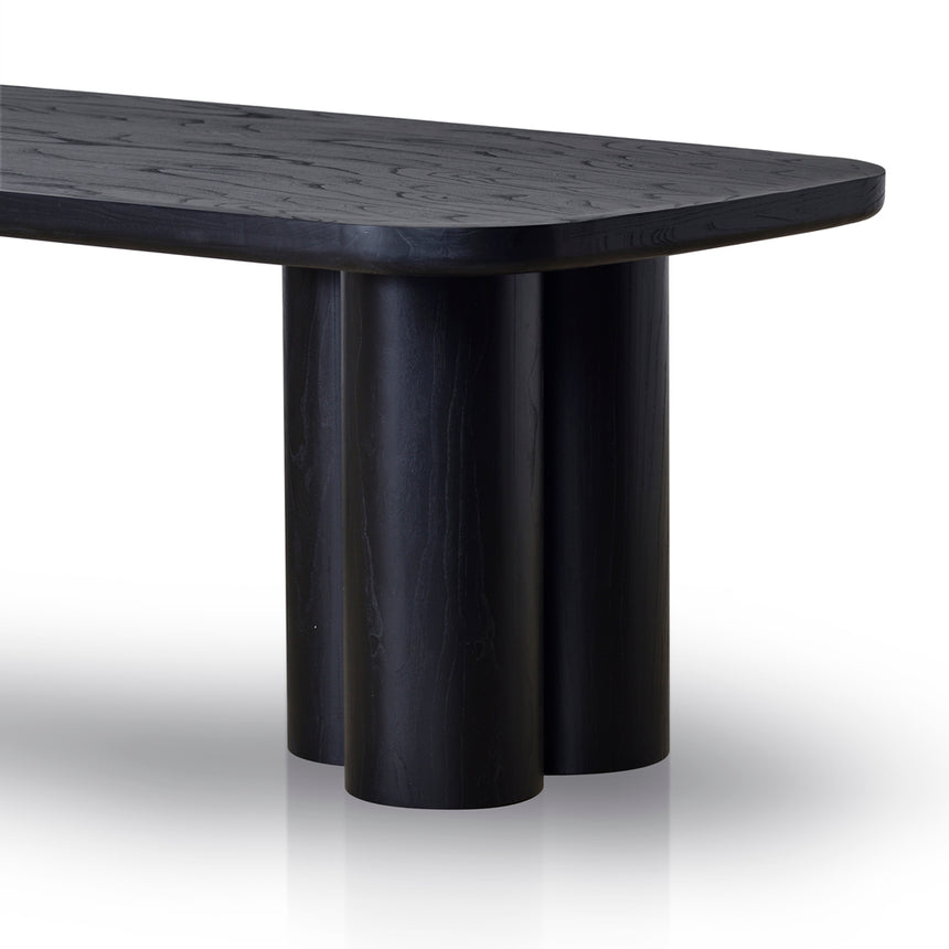 2.4m Elm Dining Table - Full Black - View 5