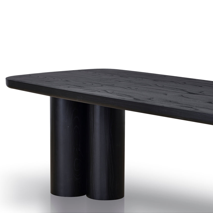 2.4m Elm Dining Table - Full Black - View 4