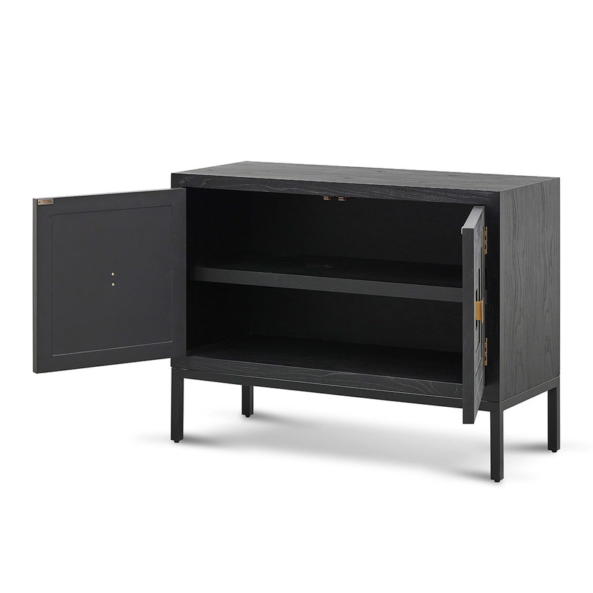 1.08m Elm Sideboard Unit - Full Black - View 4