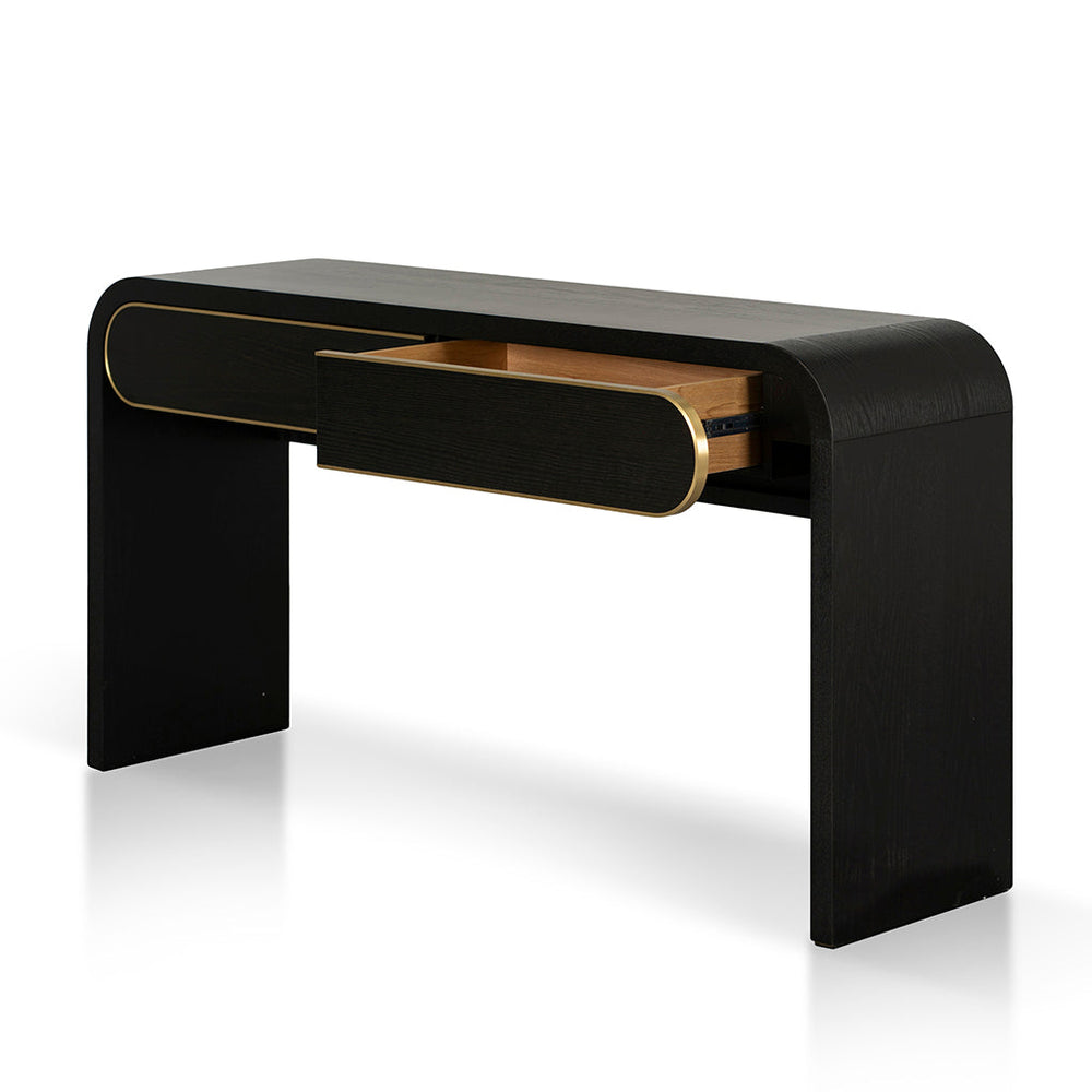 1.5m Console Table - Textured Espresso Black - View 5