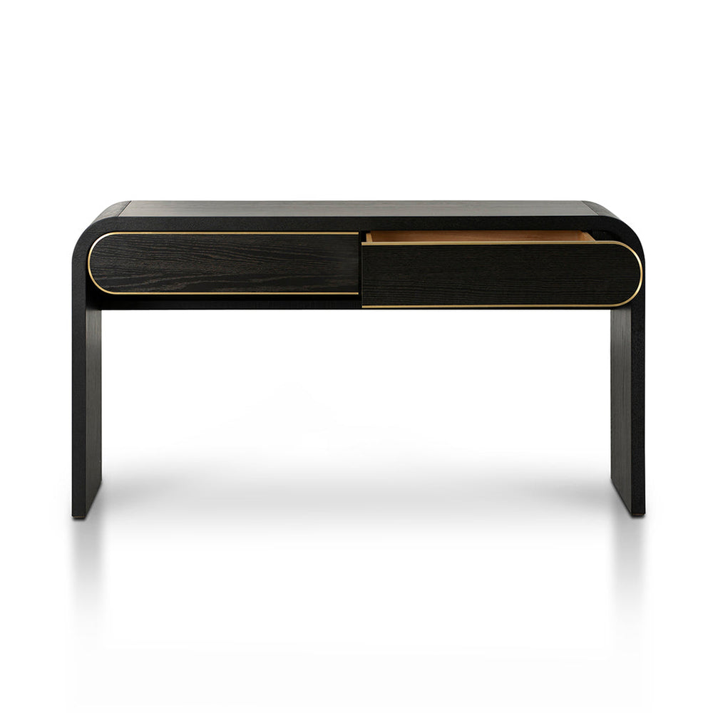 1.5m Console Table - Textured Espresso Black - View 9
