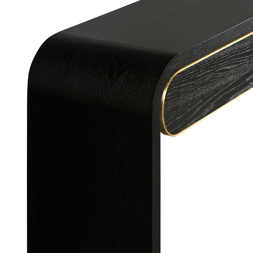 1.5m Console Table - Textured Espresso Black - View 7