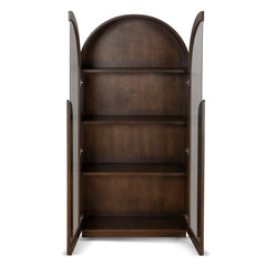 2m (H) Glass Cabinet - Walnut