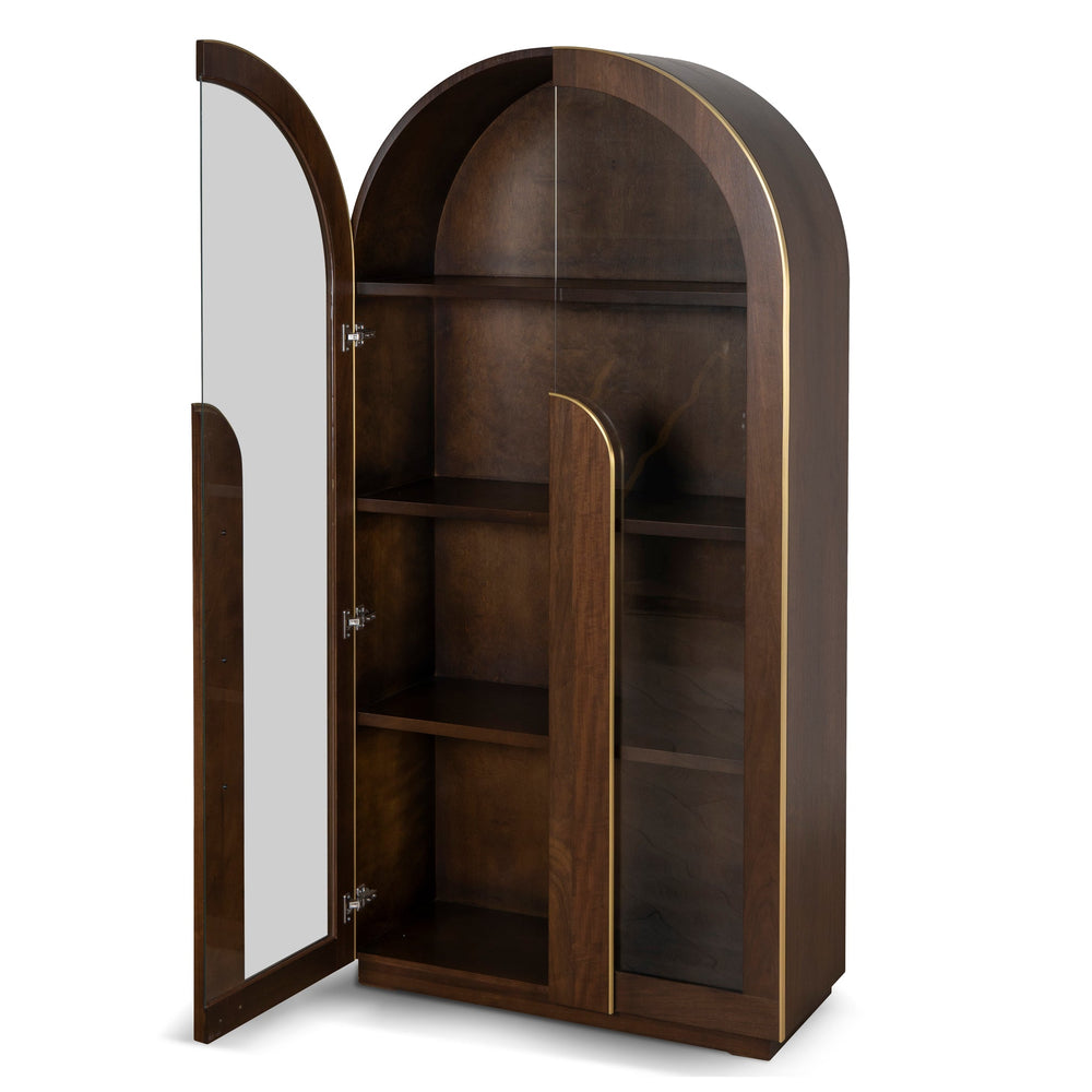 2m (H) Glass Cabinet - Walnut - View 5