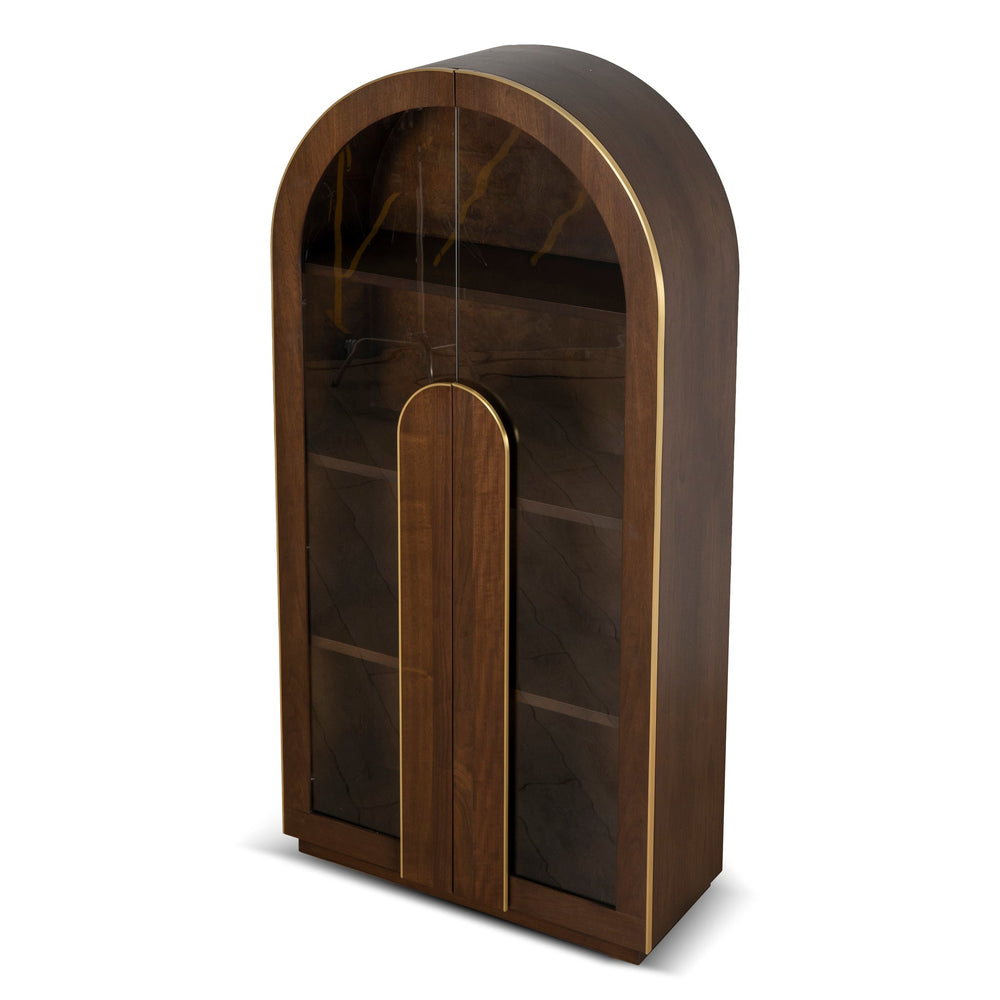 2m (H) Glass Cabinet - Walnut - View 3