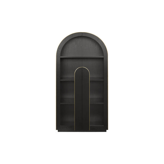 2m (H) Glass Cabinet - Textured Espresso Black