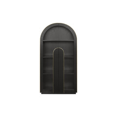 2m (H) Glass Cabinet - Textured Espresso Black