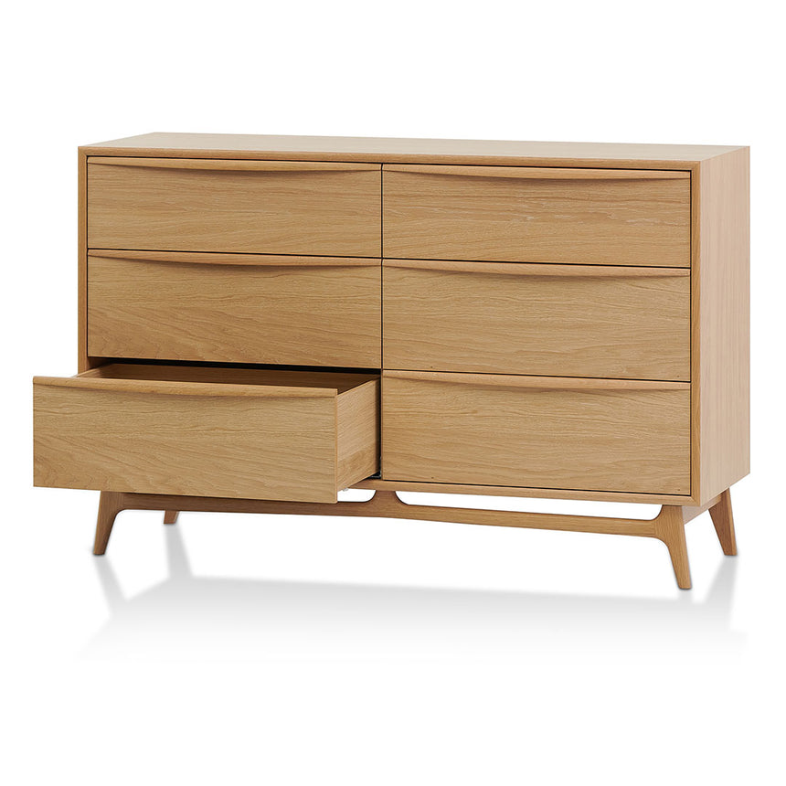 6 Drawer Chest - Natural Oak - View 6
