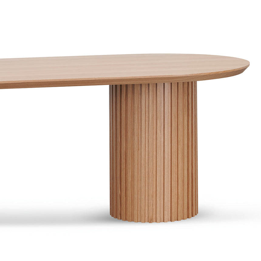2.5m Wooden Dining Table - Natural - View 9