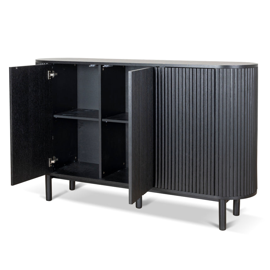 1.6m Sideboard Unit - Full Black - View 5