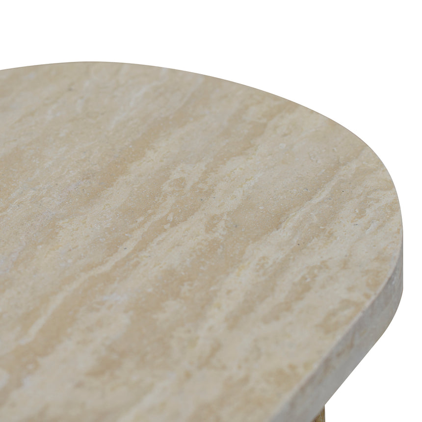 Travertine Marble 1.22m Console Table - White Wash - View 8