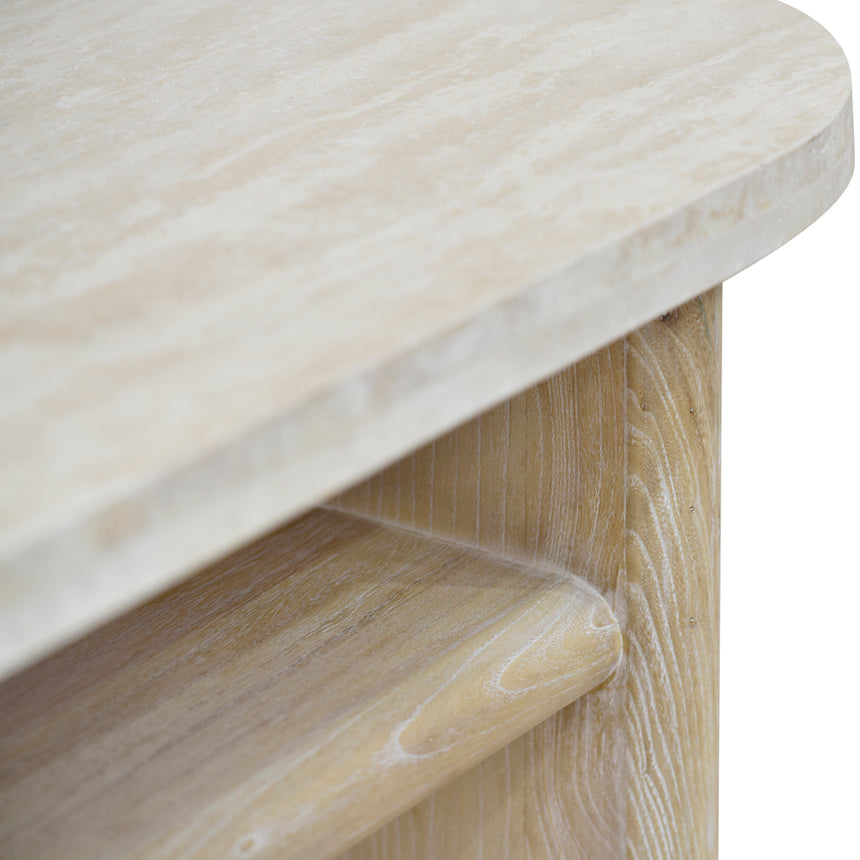Travertine Marble 1.22m Console Table - White Wash - View 11