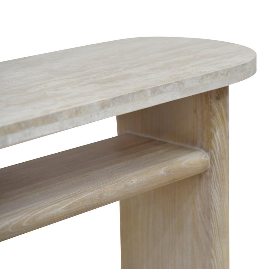 Travertine Marble 1.22m Console Table - White Wash - View 12