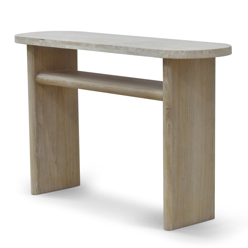 Travertine Marble 1.22m Console Table - White Wash - View 5
