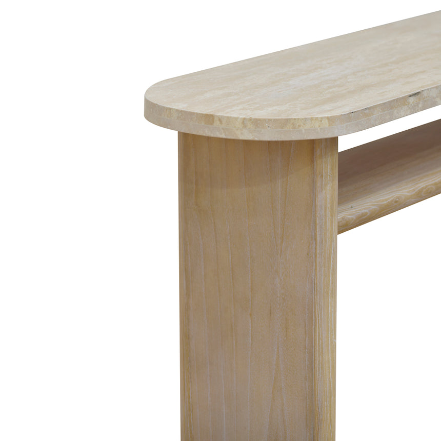 Travertine Marble 1.22m Console Table - White Wash - View 14