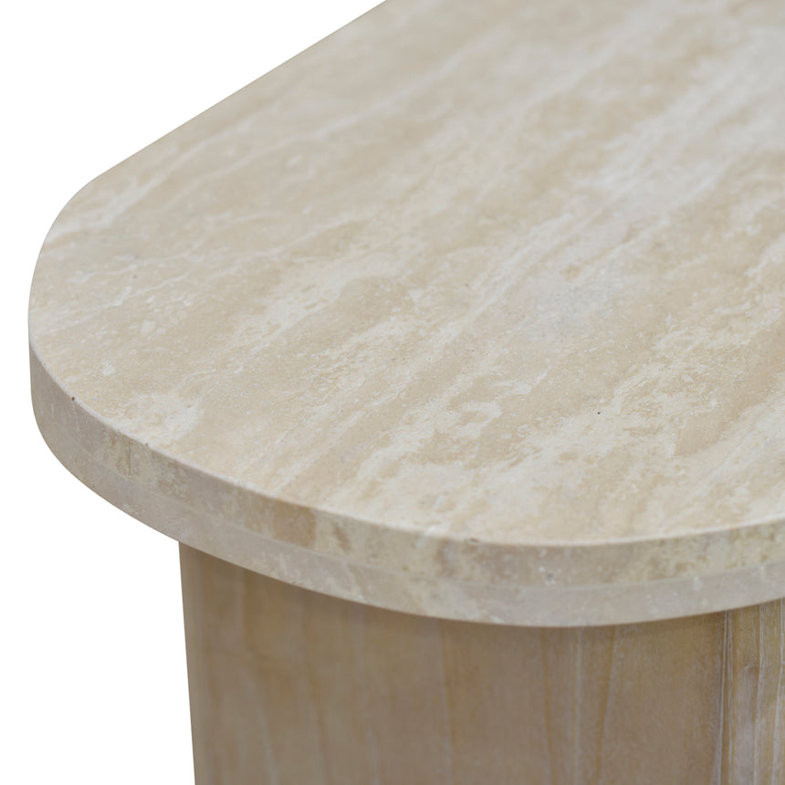 Travertine Marble 1.22m Console Table - White Wash - View 7