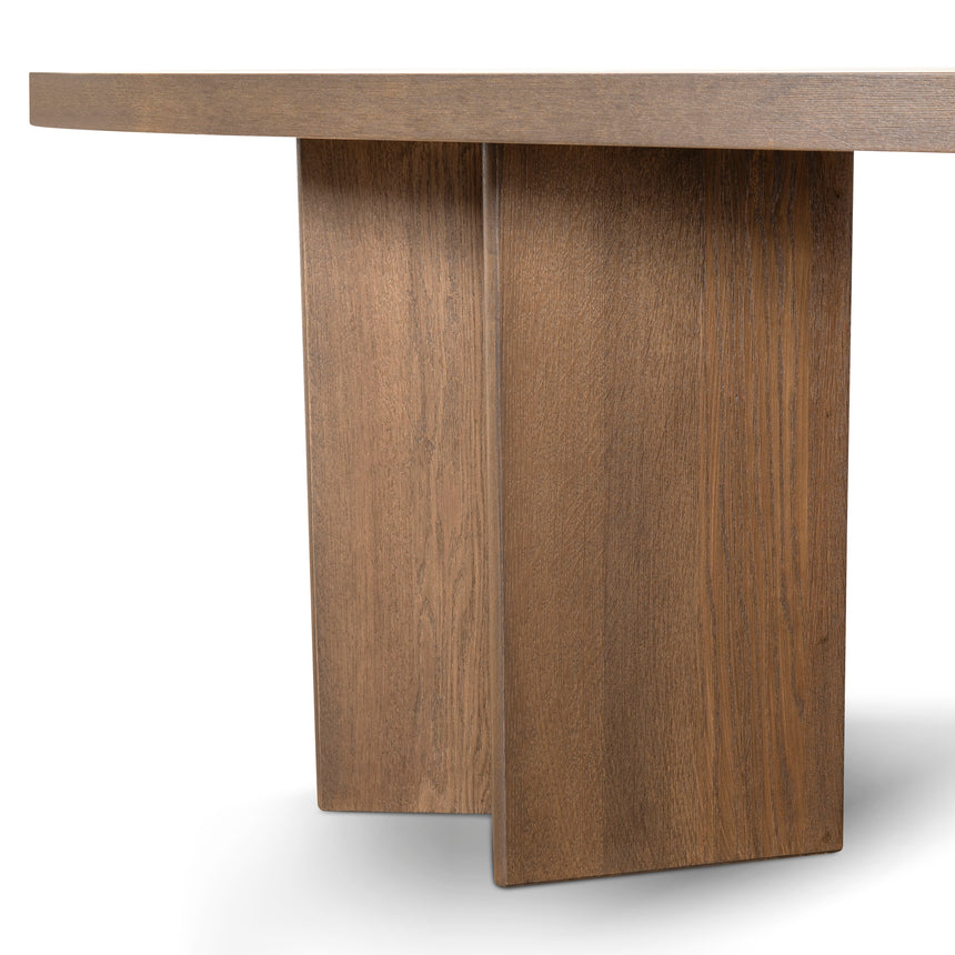 2.4m Pill Shape Dining Table - Caramel Oak - View 6