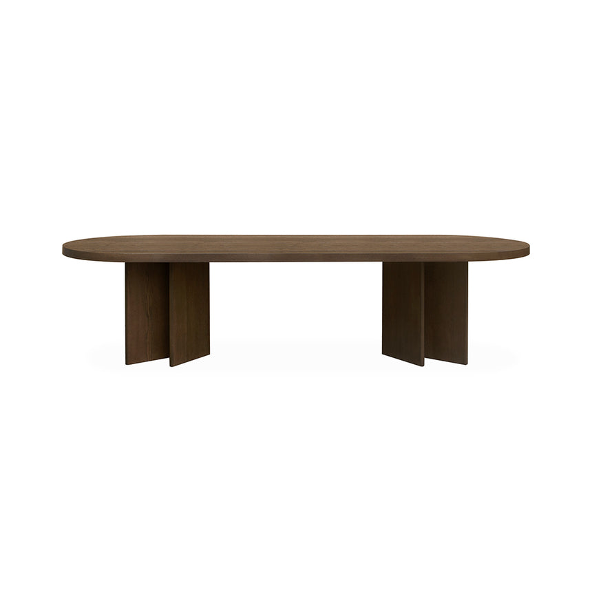 3m Pill Shape Dining Table - Caramel Oak - View 2