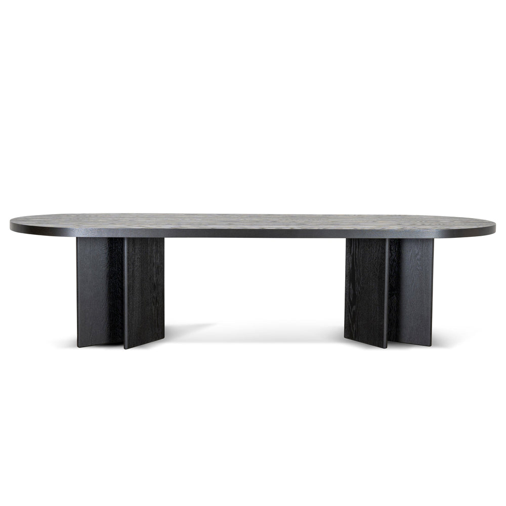 3m Pill Shape Dining Table - Textured Espresso Black - View 2