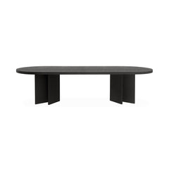 CDT8699-VA 3m Pill Shape Dining Table - Textured Espresso Black