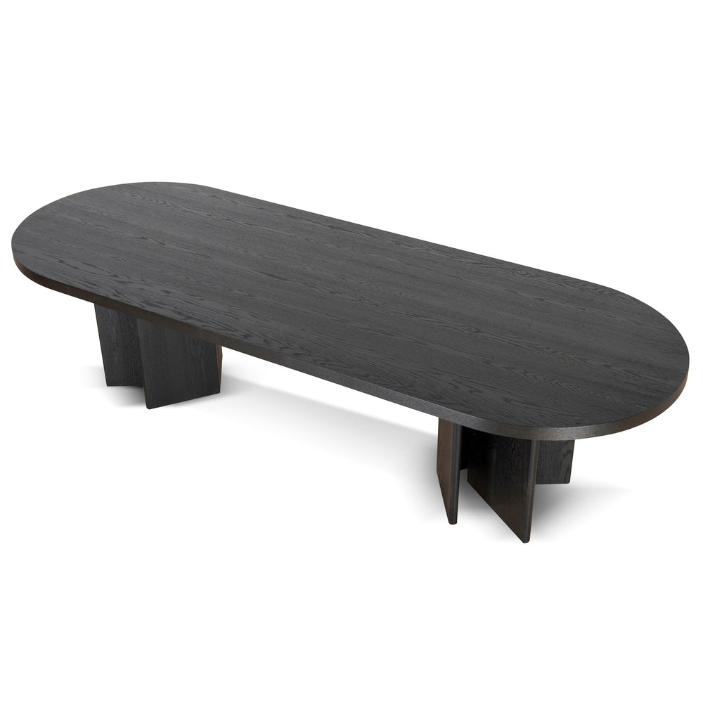 3m Pill Shape Dining Table - Textured Espresso Black - View 3