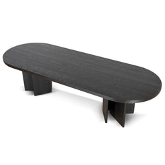 3m Pill Shape Dining Table - Textured Espresso Black
