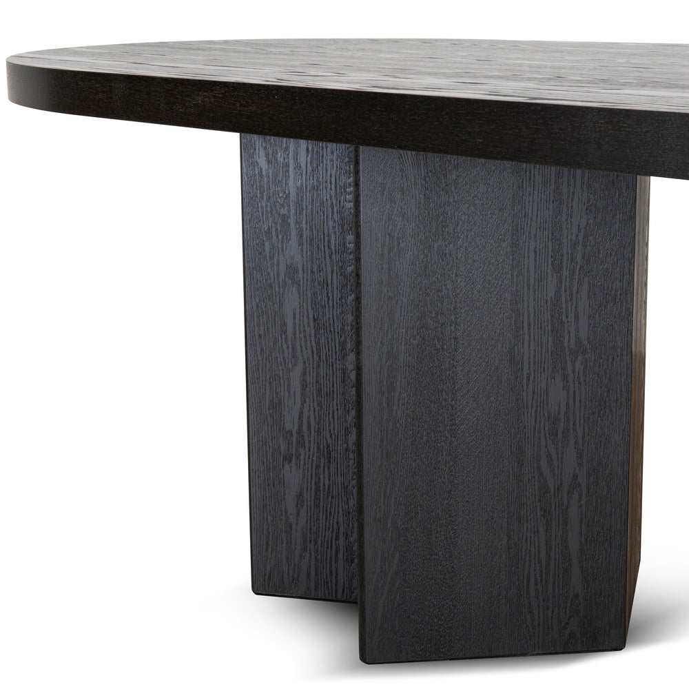 3m Pill Shape Dining Table - Textured Espresso Black - View 4