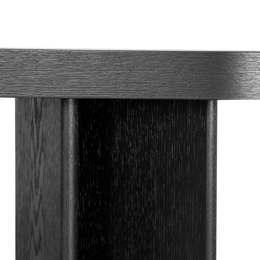 1.3m Pill Shape Console Table - Textured Espresso Black - View 14