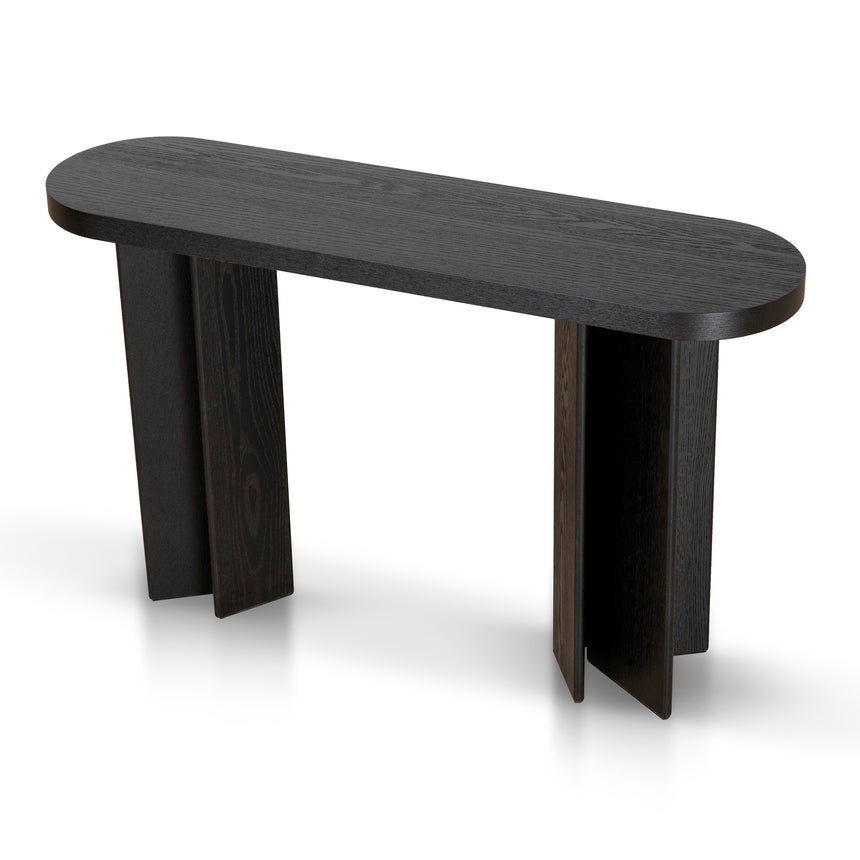 1.3m Pill Shape Console Table - Textured Espresso Black - View 3