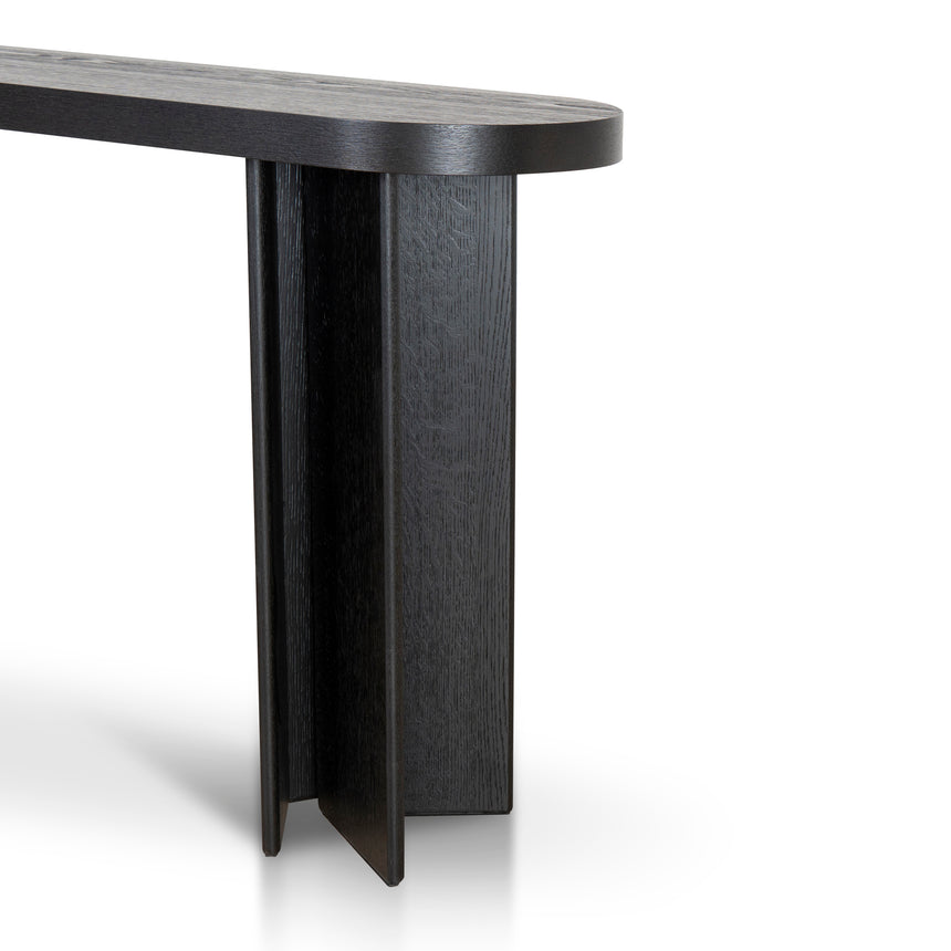 1.3m Pill Shape Console Table - Textured Espresso Black - View 4