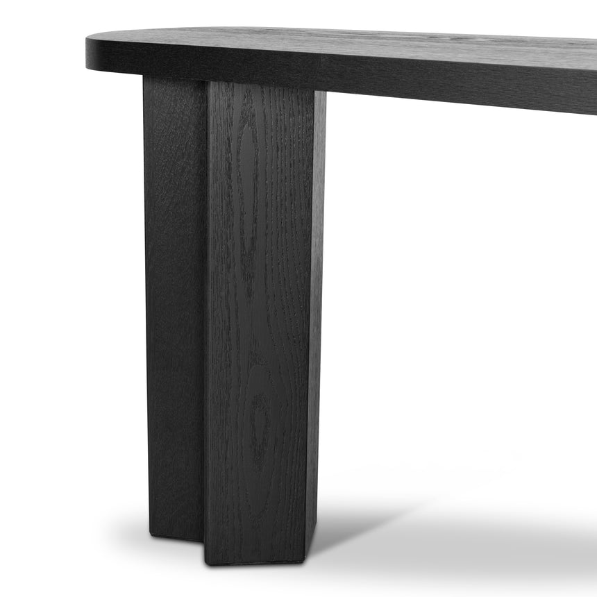 1.3m Pill Shape Console Table - Textured Espresso Black - View 5