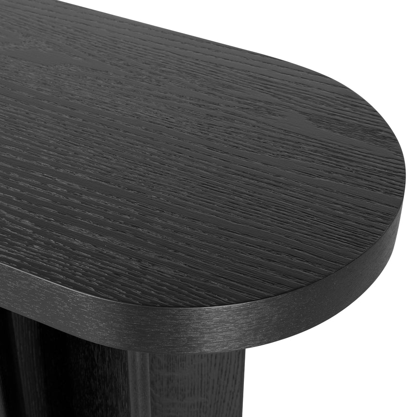 1.3m Pill Shape Console Table - Textured Espresso Black - View 8
