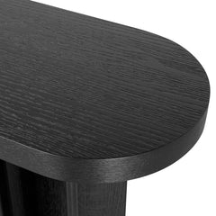 CDT8702-VA 1.3m Pill Shape Console Table - Textured Espresso Black