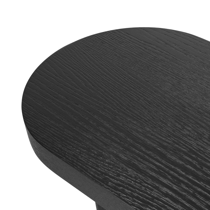 1.3m Pill Shape Console Table - Textured Espresso Black - View 9