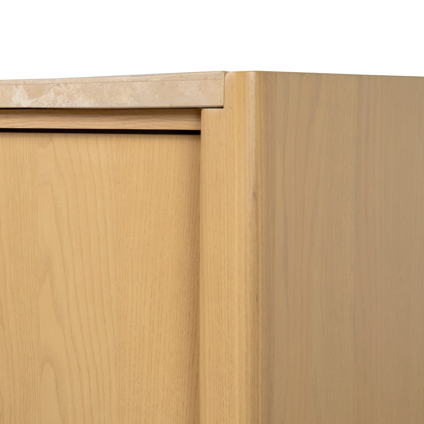 2.1m Travertine Top Sideboard Unit - Creme Ash - View 20