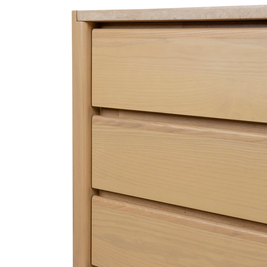 160m Travertine Chest of Drawers - Creme Ash - View 11