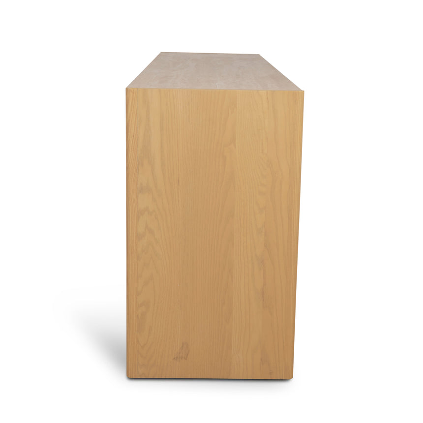 1.4m Travertine Top Console Table - Creme Ash - View 9