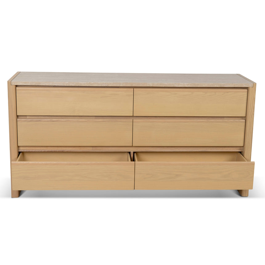 160m Travertine Chest of Drawers - Creme Ash - View 5