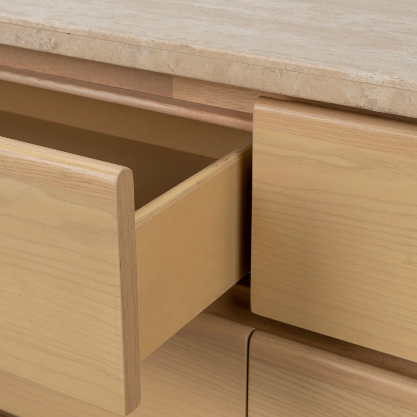 160m Travertine Chest of Drawers - Creme Ash - View 9