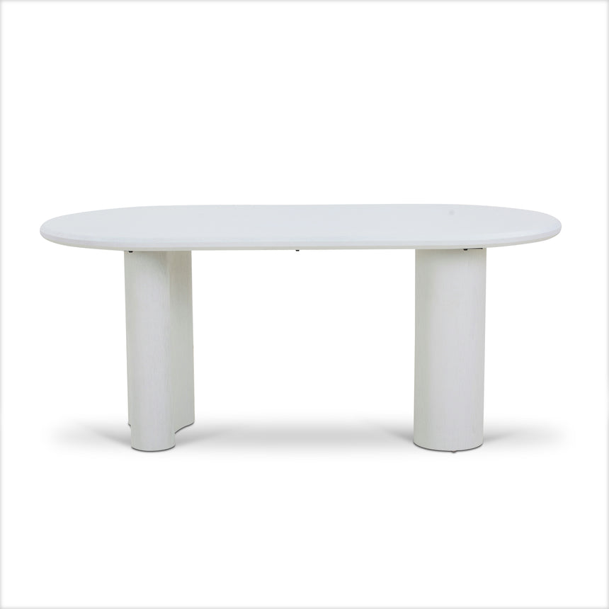 1.8m Oval Dining Table - White - View 2